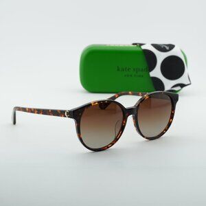 Kate Spade ELIZA/F/S 0086 LA Round Sunglasses - Havana/Brown Polarized